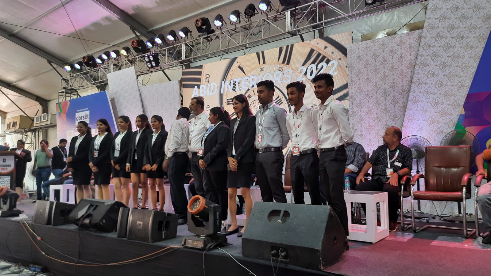 Students on stage after participating in INIFT Interior Design event